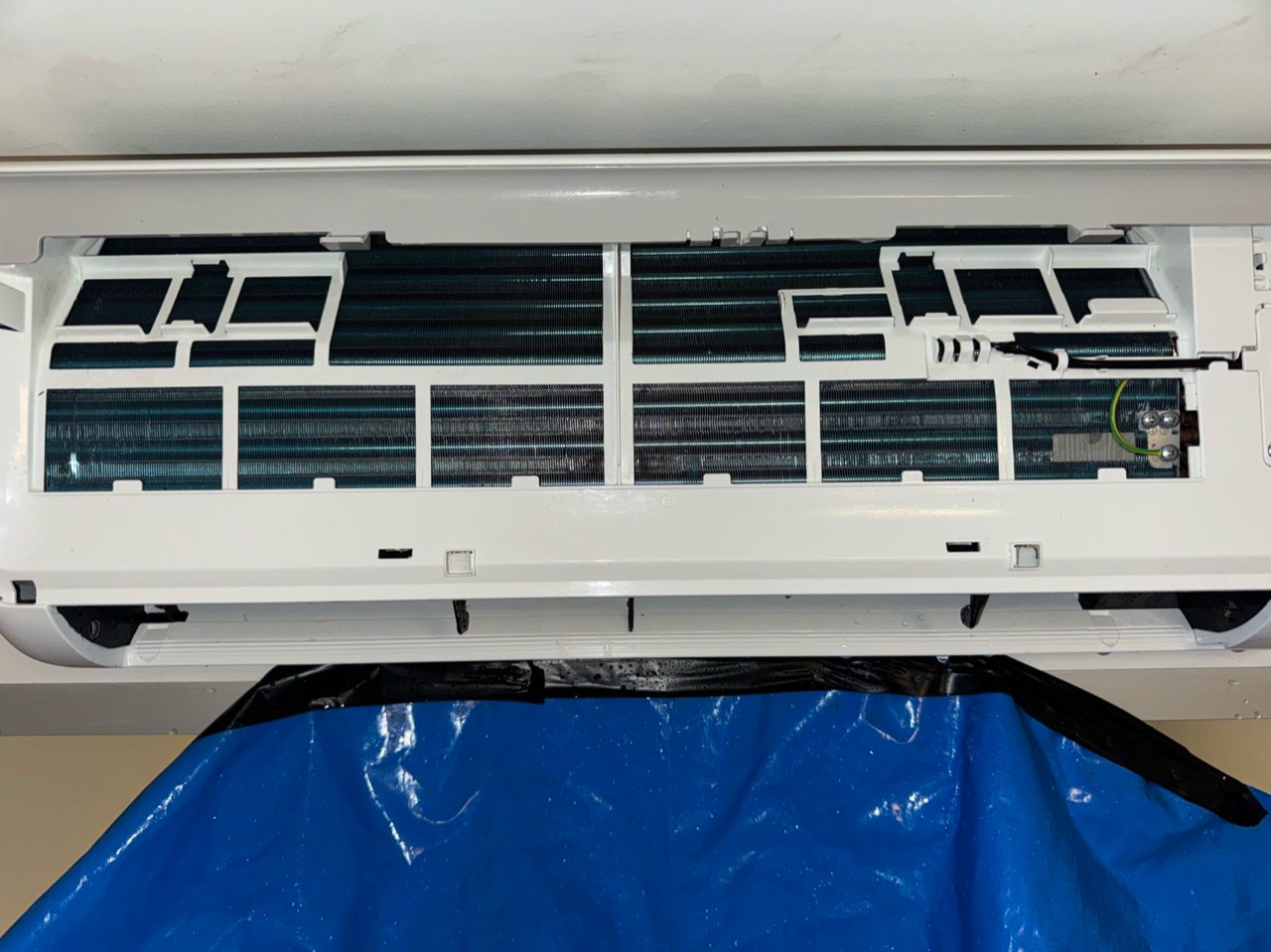 Air conditioner coil after cleaning